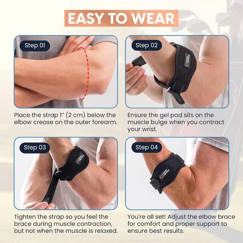Vista 7 de Copper Compression Codera de tenista, soporte de contrafuerza ajustable para tendinitis, codo de golfista, codo de tenista, dolor de antebrazo