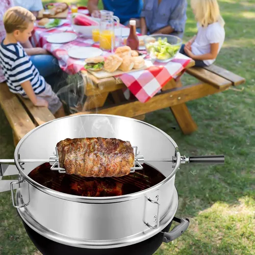 Vista 5 de only fire - Kit combinado de asador y pizza multiusos de acero inoxidable para Weber de 18 pulgadas y otras parrillas similares tipo kettle