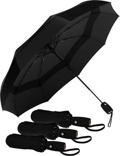 Vista 58 de REPEL Windproof Travel Umbrella - Compact & Withstands Winds up to 85MPH , Strongest Premium Auto Folding Umbrella for Rain and Sun - Durable, Light