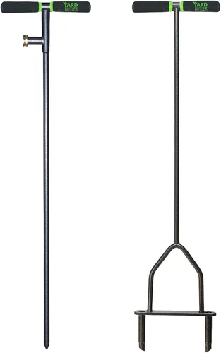 Vista 9 de Lewis Lifetime Tools M-7 C Aireador con puntas, 1 Long-Handled Aerator, Powder-Coated Steel Construction, Cushioned Handles, Easy to Use Lawn Care
