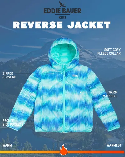 Vista 4 de Eddie Bauer CirrusLite - Chaqueta de plumón resistente a la intemperie para niñas, acolchado con aislamiento acolchado de burbujas (3-20)