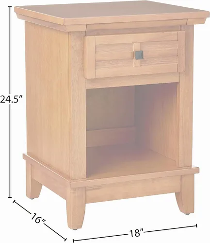 Vista 3 de Mesita de noche Home Styles Arts And Crafts, acabado blanco, Madera, Roble cottage