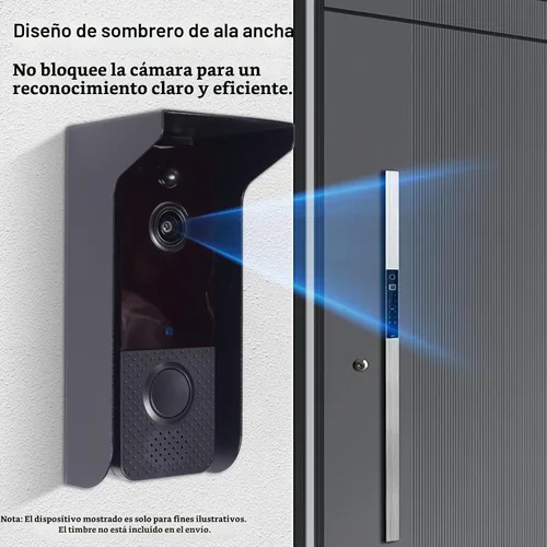 Vista 5 de Cubierta de metal para timbre, resistente a la intemperie, cubierta de lluvia para timbre, parasol antirreflejo, compatible con parpadeo/anillo