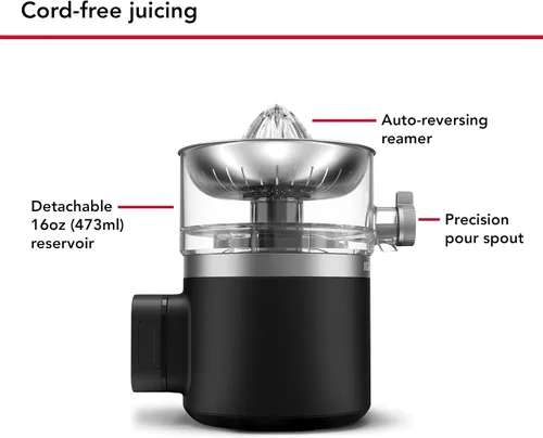 Vista 2 de KitchenAid Go Cordless Citrus Juicer - batería incluida, KCJR161BM