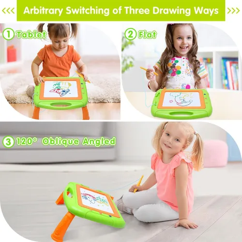 Vista 3 de Juguetes para niñas y niños pequeños, tablero de dibujo magnético para niñas y niños de 3 años, pizarra de garabatos con 1 bolígrafo para niños de 3