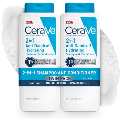 Vista 13 de CeraVe Champú y Acondicionador Hidratante Anticaspa 2 en 1, Tratamiento de Caspa con Zinc Piritiona al 1%, Champú y Acondicionador Sin Sulfatos