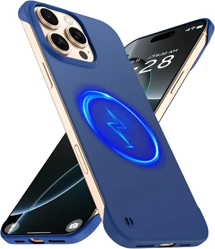 Vista 44 de GRECAZO Funda magnética delgada para iPhone 15 Plus de 6.7 pulgadas (2023), ultrafina, ligera, duradera, sin marco, mate, rígida, MagSafe con anillo