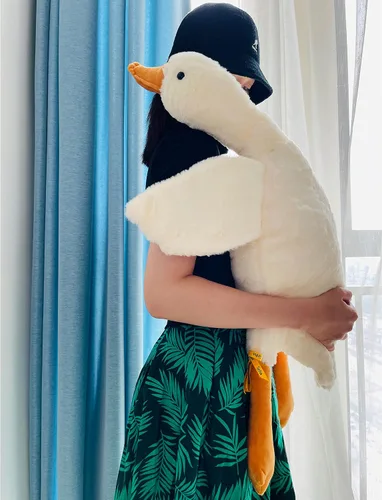 Vista 16 de Tanha Peluche de ganso, suave felpa de ganso, lindo ganso de peluche, animal de peluche de pato, 20 pulgadas, marrón