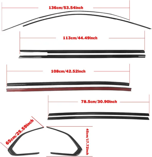 Vista 7 de Para BMW X5 G05 2019-2024 Nueva tira de decoración de ventana de acero inoxidable negro