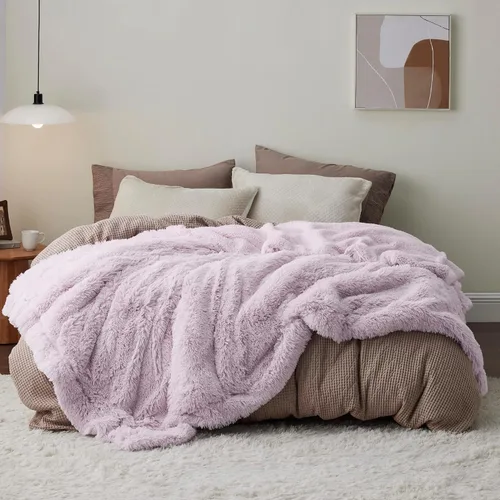 Vista 47 de Bedsure GentleSoft Manta de Tiro de Piel Sintética Esponjosa y Suave para Sofá, Forro Polar Sherpa Suave Regalos Acogedores para Mujeres, Manta