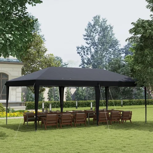 Vista 2 de Outsunny Carpa Emergente de 10' x 20', Carpas de Servicio Pesado Mejoradas para Fiestas, Gazebo Instantáneo al Aire Libre Refugio de Sombra Solar