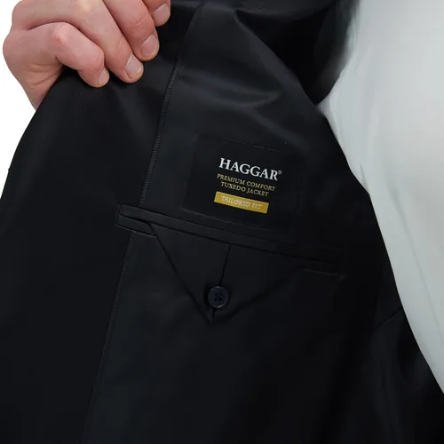 Vista 4 de Haggar Chaqueta de esmoquin Comfort Premium para hombre, ajuste a medida y ajuste delgado