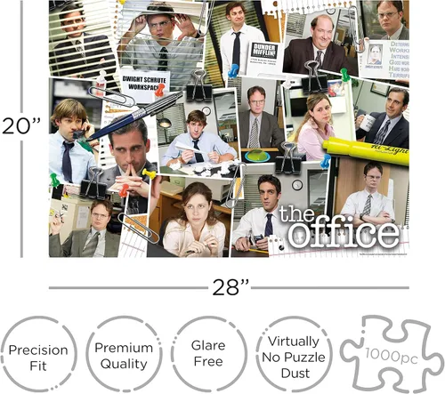 Vista 2 de AQUARIUS The Office Cast Collage Puzzle (rompecabezas de 1000 piezas) – Sin deslumbramiento – Ajuste de precisión – Mercancía y coleccionables