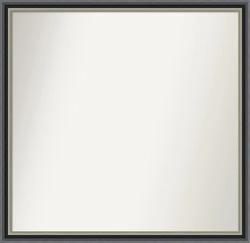 Vista 30 de Amanti Art Espejo de baño negro para sobre el fregadero, 23 x 23 pulgadas, espejo cuadrado negro Ashton, marco de madera tradicional mediano, se