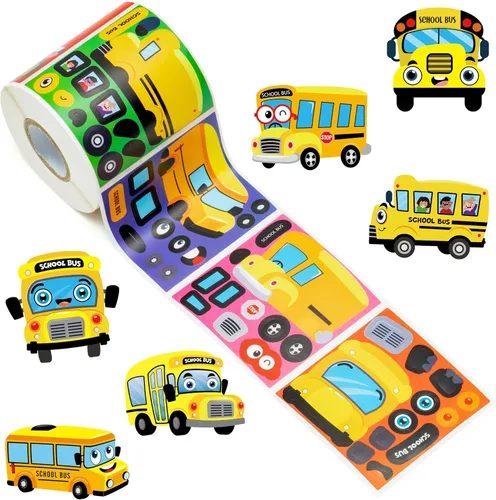 Vista 10 de Haooryx Fall Pumpkin Stickers Roll, 300 Pcs Make Your Own Halloween Pumpkin