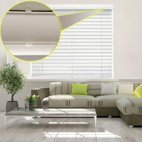 Vista 2 de Clips de cenefa de 2 pulgadas para persianas horizontales de madera o madera sintética (6 piezas)
