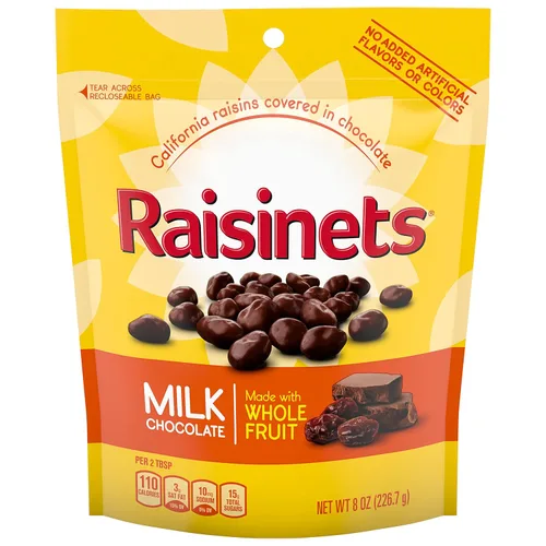 Vista 8 de Pasas cubiertas de chocolate oscuro, bolsa de 8 onzas, caramelo Ferrero a granel