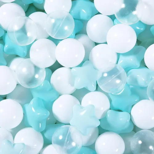 Vista 20 de Pelotas de Corral de Bolas Realhaha 50 100 200 500, Formas de Estrella para Bebés Niños Parque Infantil Bolas de Plástico para Bebés Piscina