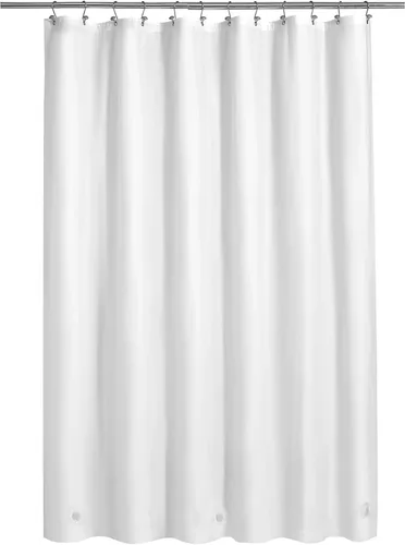 Vista 98 de Barossa Design - Forro de cortina estrecho de PEVA para ducha, con 3 imanes, impermeable, para cabina de baño pequeña, sin PVC, ojales metálicos