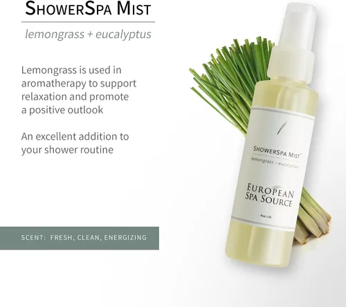 Vista 3 de Lemongrass + Eucalyptus ShowerSpa Mist & Lavender + Eucalyptus Pillow Mist Spray Bundle para aromaterapia, experiencia de spa en casa y alivio