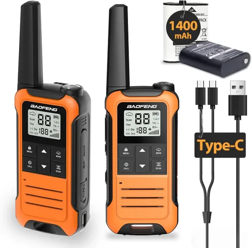 Vista 8 de Walkie Talkies de largo alcance para adultos, Walkie Talkie recargable Baofeng F22 FRS Radio Walky Talky Familia Walkie-Talkie con batería de 1400