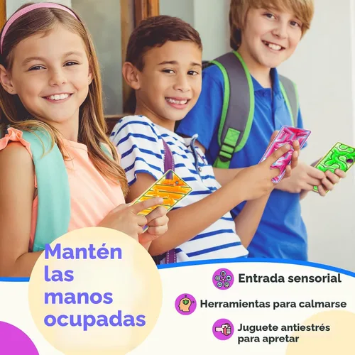 Vista 5 de Juguetes sensoriales blanditos para autismo de LESONG para niños: juguetes sensoriales para necesidades especiales, paquete de 6 laberintos - Goma