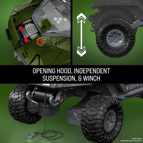 Vista 6 de Mattel Brick Shop Hot Wheels Halo UNSC M12 Warthog - Juego de construcción