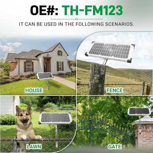Vista 5 de FM123 Kit de panel solar de 10 vatios apto para abridores de puerta automáticos Mighty Mule, cargador de batería de panel solar portátil de 12 V