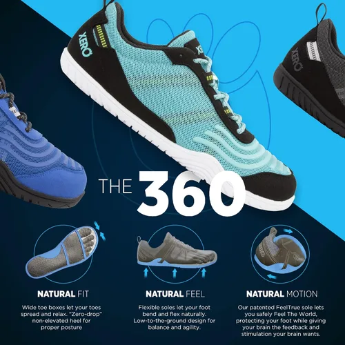 Vista 3 de Xero Shoes Zapatos de entrenamiento cruzado 360 para mujer, cero caídas con varillas de agarre de cuerda