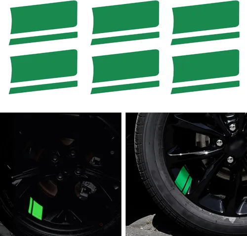 Vista 10 de TOMALL 6 calcomanías reflectantes de rayas para llantas de automóvil, vinilo reflectante de seguridad, calcomanías universales para llantas