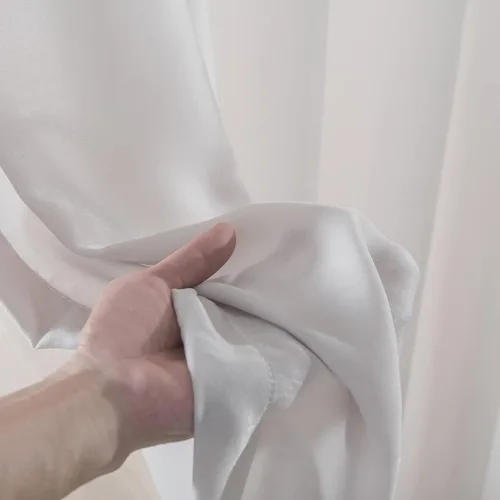 Vista 3 de Cortinas Transparentes de Ventana con Pliegues Pellizco Color Beige de 96 Pulgadas de Largo, 2 Paneles, Terciopelo de Lujo Suave al Tacto Opaco