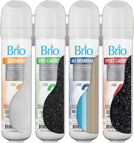 Vista 4 de Brio Kit de repuesto de filtro de enfriador de agua de ósmosis inversa RO de 4 etapas para modelos de dispensador de agua Brio CLPOURO420SCV2