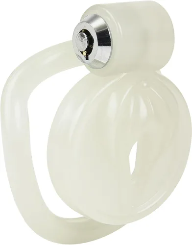 Vista 3 de Jaula de Castidad Sissy con Candado 4 Anillos Vagina Pene Jaula Sissy Juguetes Sexuales Jaula de Polla de Resina Transpirable para Hombres Sissy