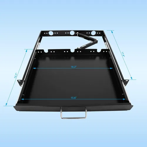 Vista 3 de 1U Rack Mount Sliding Keyboard Tray Cantilever para Servidor Data Network Rack Tamaño adecuado