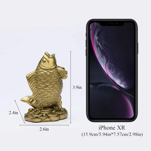 Vista 2 de BRASSTAR Resina Feng Shui Pescado Estatua Riqueza Carpa Tesoro Buena fortuna Afortunada Auspiciosa Casa Oficina Decoración Colección Regalo TQZDPT64