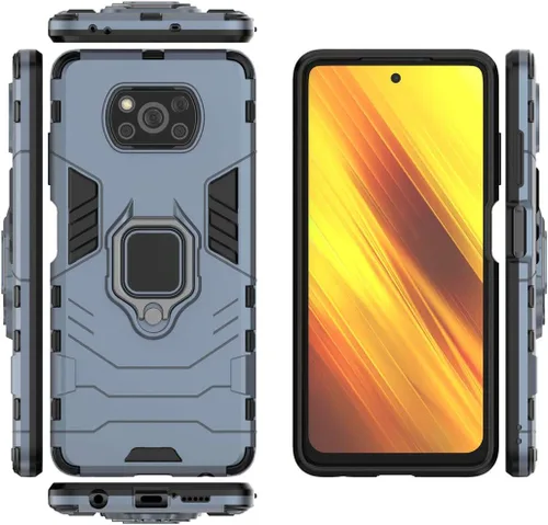 Vista 3 de LuluMain - Funda compatible con Xiaomi Poco X3, Mi Poco X3 NFC, soporte de anillo de metal a prueba de golpes