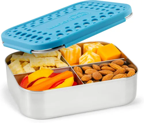 Vista 12 de LunchBots Medium Uno - Recipiente para sándwiches de acero inoxidable, diseño abierto para envolturas, ensaladas o una comida pequeña, ecológico