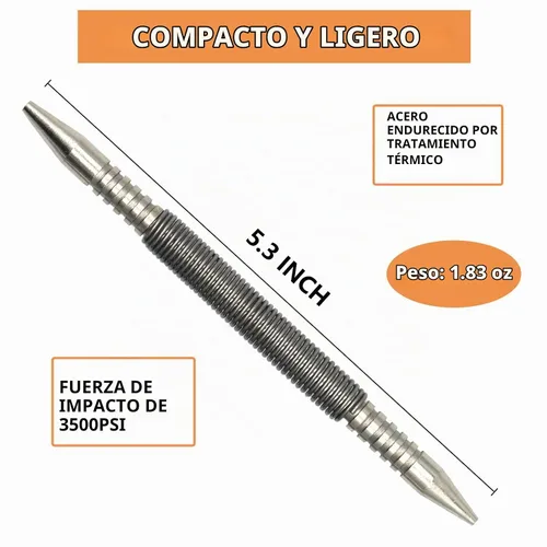 Vista 3 de WHLLING - Juego de 2 piezas de doble cabezal para uñas, juego de uñas de resorte de 3/32 pulgadas y 1/8 pulgadas Juego de clavos sin martillo
