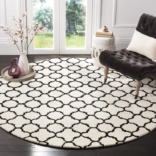 Vista 28 de SAFAVIEH Chatham Collection - Alfombra decorativa de 2 x 3 pies, color negro y marfil, lana cuadriculada enrejada hecha a mano, ideal para zonas