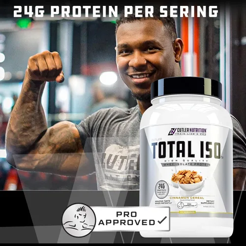 Vista 2 de Total ISO Whey Isolate Protein Powder: Batido de proteína de suero de mejor sabor con 100% aislado de proteína de suero de leche, mezcla perfecta