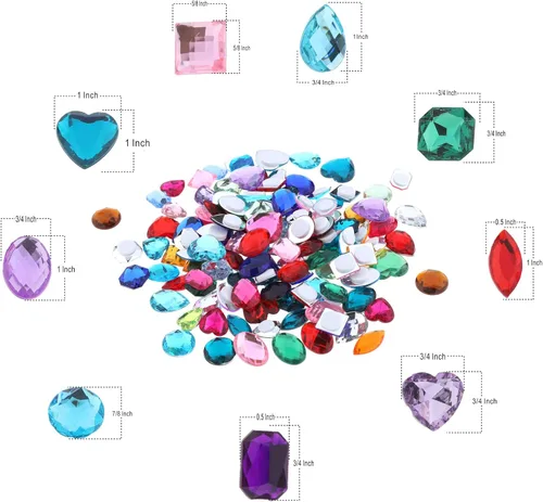 Vista 3 de RICHNESS 110 piezas Joyas Autoadhesivas para Manualidades Jumbo Bling Pegatinas de Gemas de Cristal Formas y Colores Surtidos Pegatinas de Strass