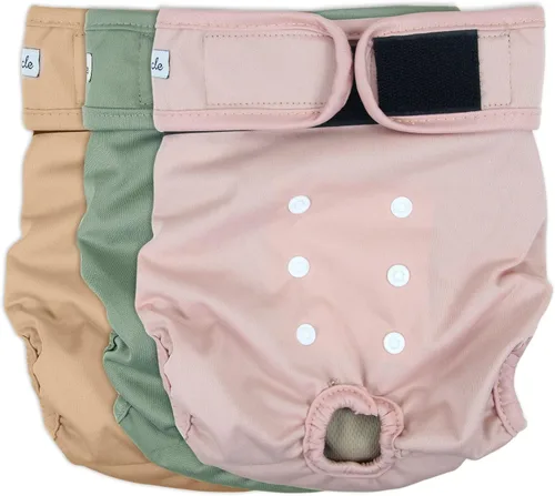 Vista 13 de Pañales para perras hembra, pañales reutilizables para perritos en celo, altamente absorbentes para la incontinencia de mascotas, con broches