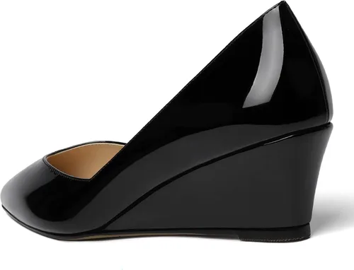 Vista 7 de NUMALEO Zapatos de tacón bajo de cuña sólida para mujer, con puntera puntiaguda, de 2 pulgadas