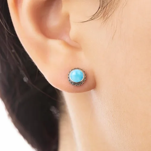 Vista 27 de Aretes de plata de ley con piedra natal de cristal real, joyería para mujer, moda occidental 925, envejecida, bohemia, hecha a mano, el mejor regalo