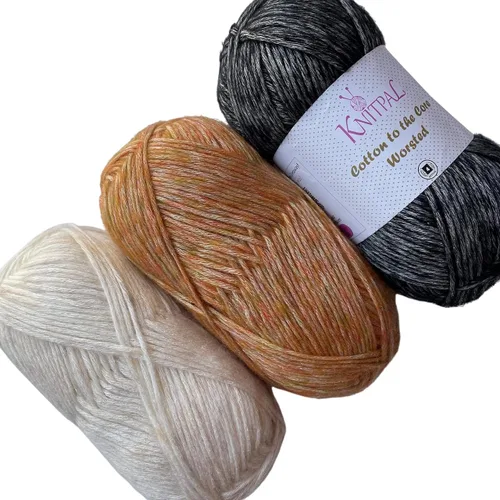 Vista 19 de Hilo de estambre de algodón puro para crochet de Cotton to The Core, paquete de 3 (598,6 metros / 300 g), patrones gratis, apto para principiantes