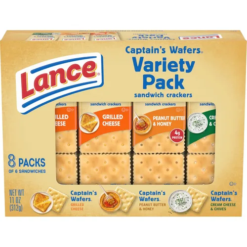 Vista 9 de Lance Captain Wafers - Sabor original, 2 paquetes individuales, 500 paquetes en total, 0.23 onzas cada uno