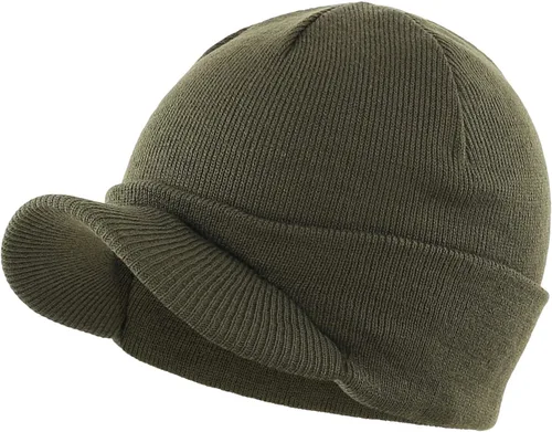 Vista 57 de Home Prefer - Gorro de invierno para hombre con visera, cálida y doble punto.