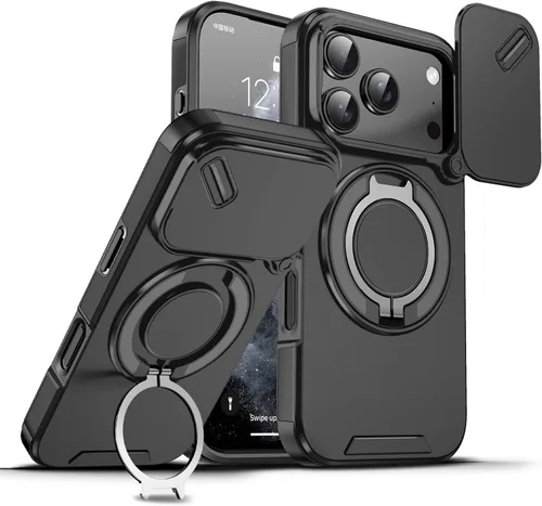 Vista 122 de Dteck Funda para iPhone 16 de 6.1 pulgadas 2024, funda de piel sintética con cierre de botón magnético, ranuras para tarjetas de crédito, función