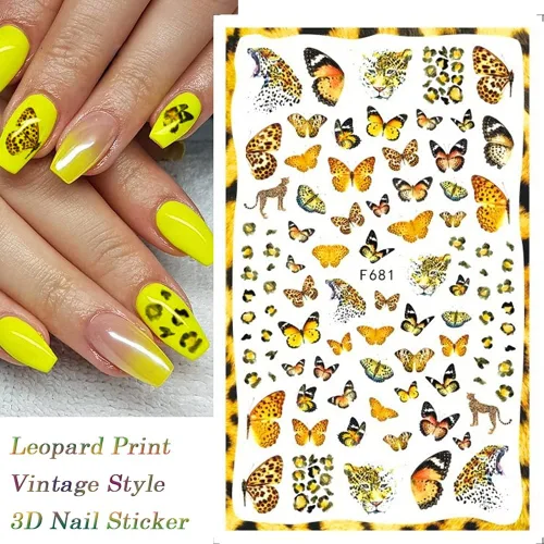 Vista 6 de Eseres 10 hojas de calcomanías de uñas de mariposa para mujer, diseño y arte de uñas