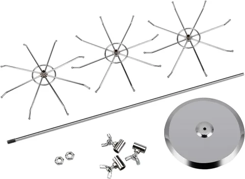 Vista 9 de Soporte de exhibición giratorio de encimera ajustable de altura de nivel de servicio medio (plata, 3 niveles)